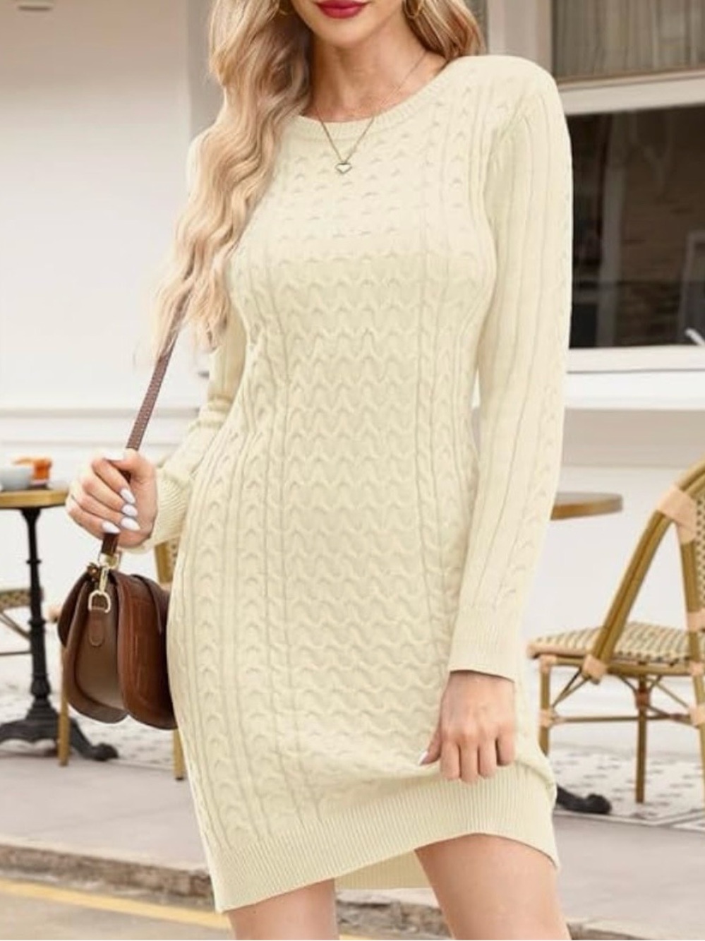 New without tags Spadehill Cream Cable Knit Long Sleeve Sweater Dress. Size 2XL